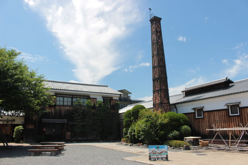 A garden of Gekkeikan Okura Sake Museum