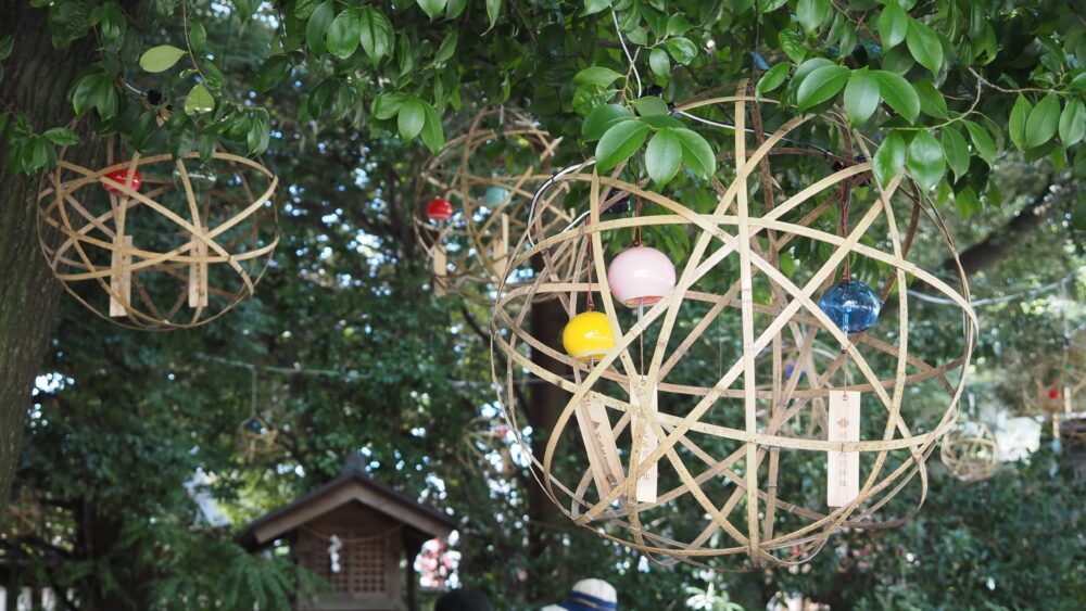 A unique display of wind bells