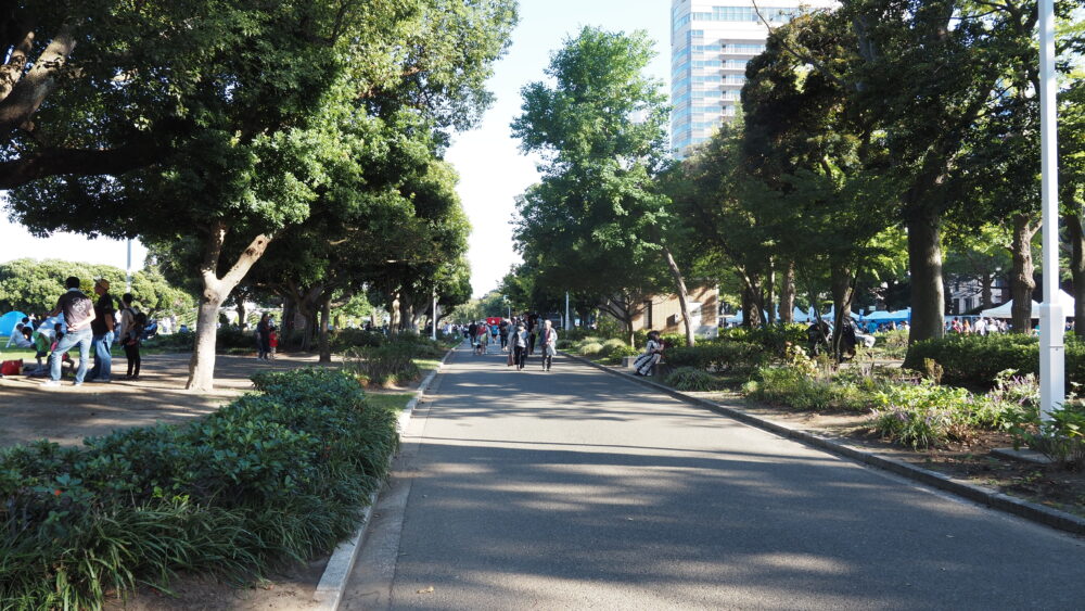 A pavement of Yamashita Park